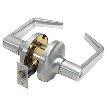 Tell Pro Line, Grade 1 Storeroom Lever, ANSI Strike, 2-3/4 Backset, US26D Satin Chrome Finish,